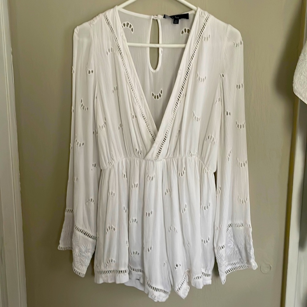 White long sleeve romper